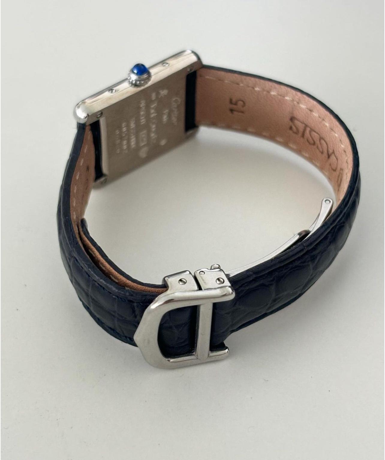 CARTIER MUST TANK BLU NAVY IN PELLE