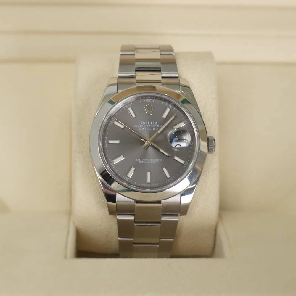ROLEX DATEJUST OYSTER GREY RHODIUM
