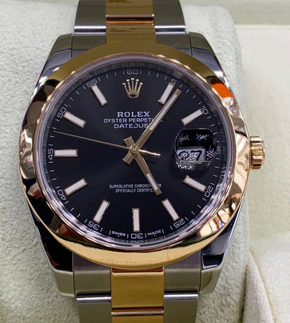 ROLEX DATEJUST OYSTER BLACK & GOLD