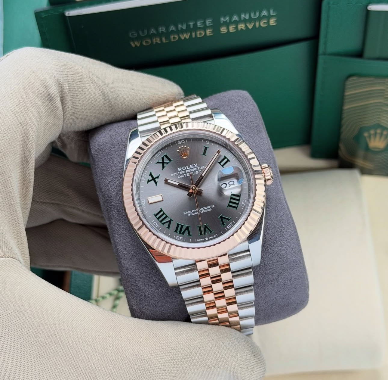 ROLEX DATEJUST JUBILEE WIMBLEDON ROSE'