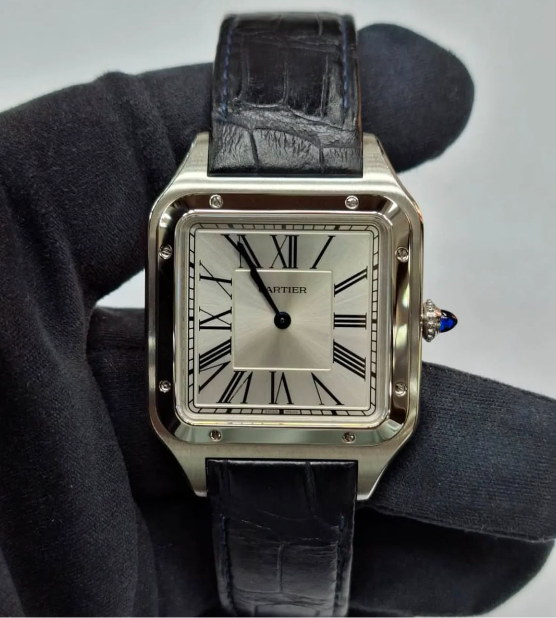 CARTIER SANTOS DUMONT BLACK IN PELLE