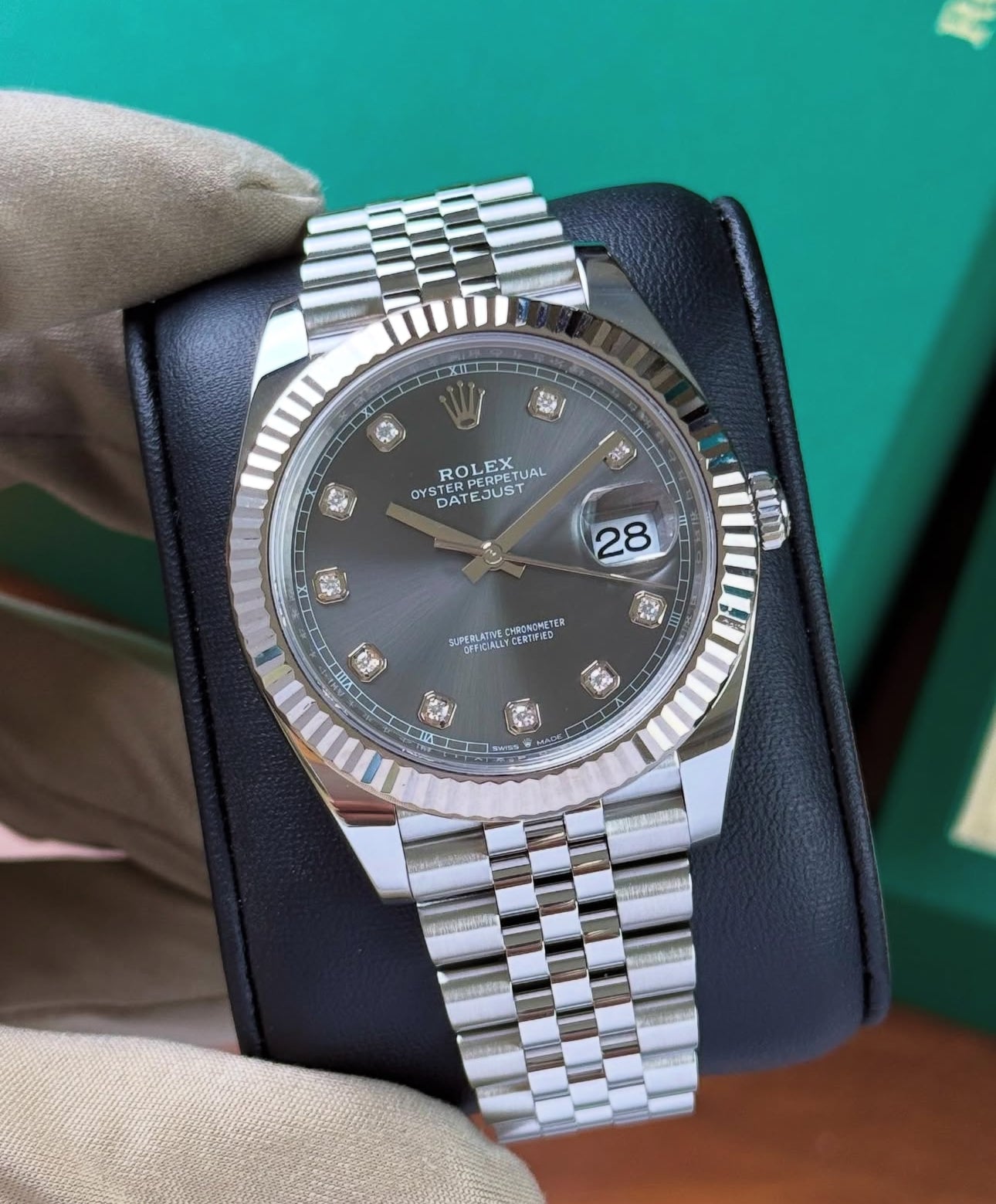 ROLEX DATEJUST JUBILÉE GREY RHODIUM DIAMOND