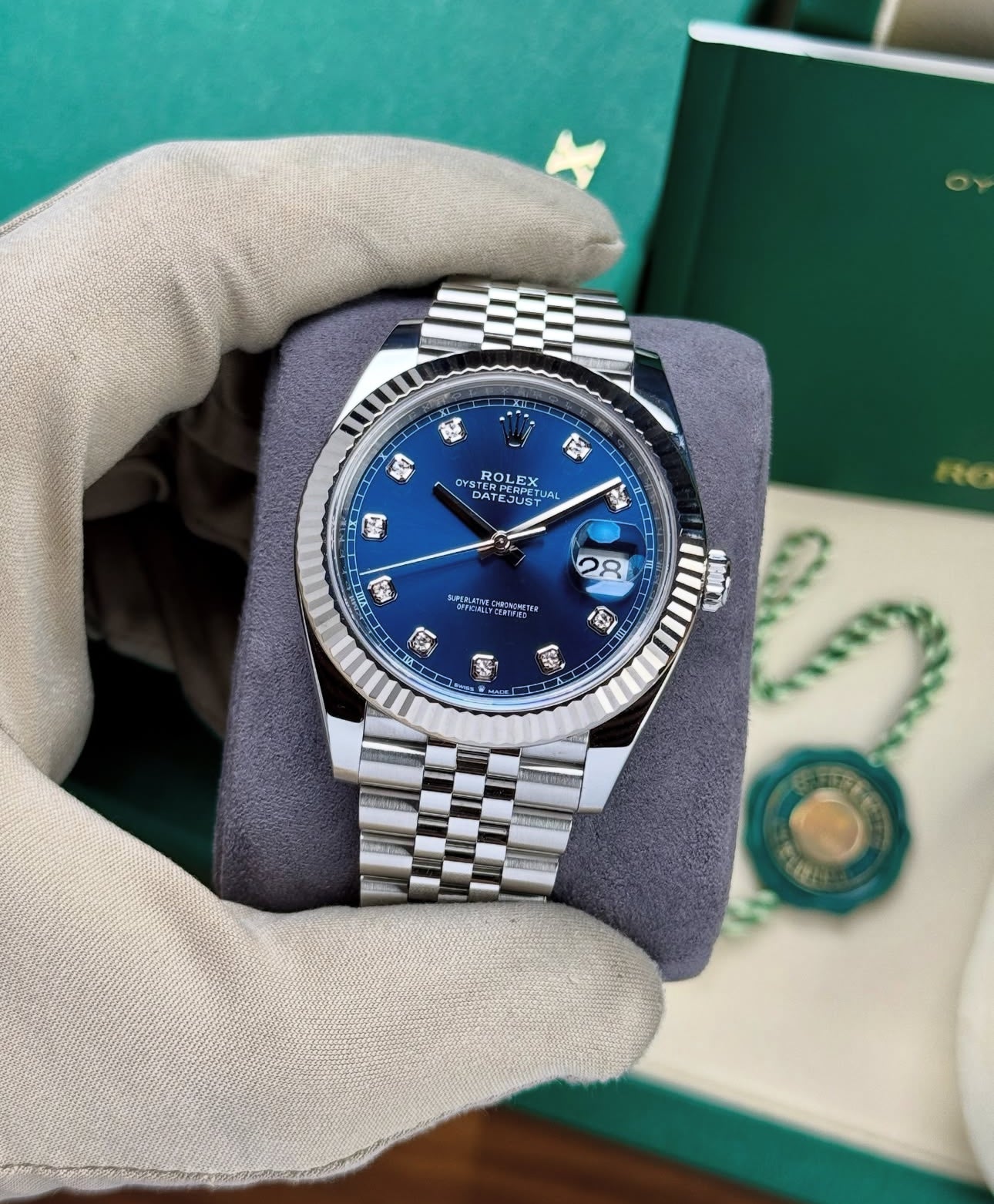 ROLEX DATEJUST JUBILEE OCEAN BLU DIAMOND