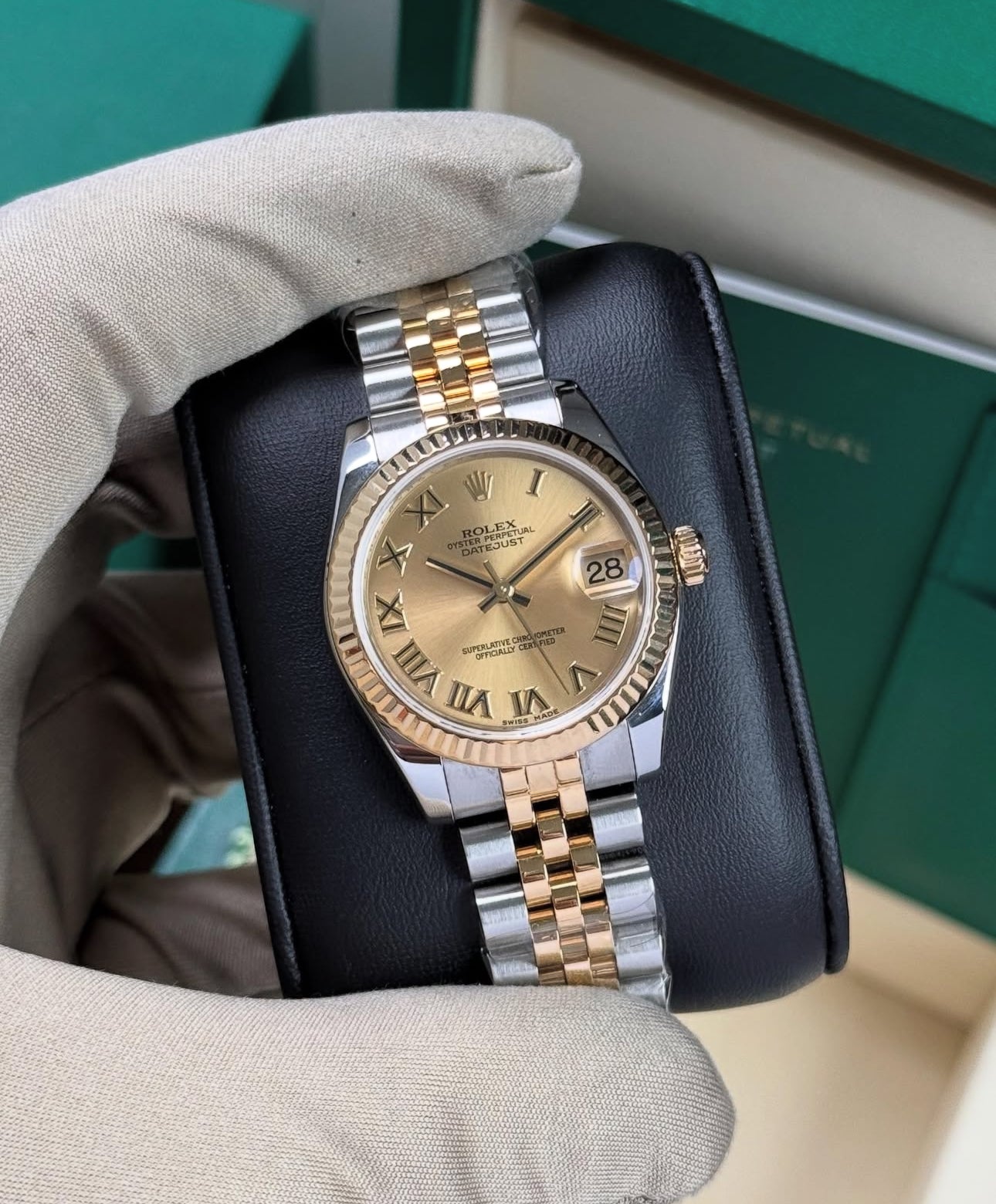 ROLEX DATEJUST JUBILÈE CHAMPAGNE ROMAN