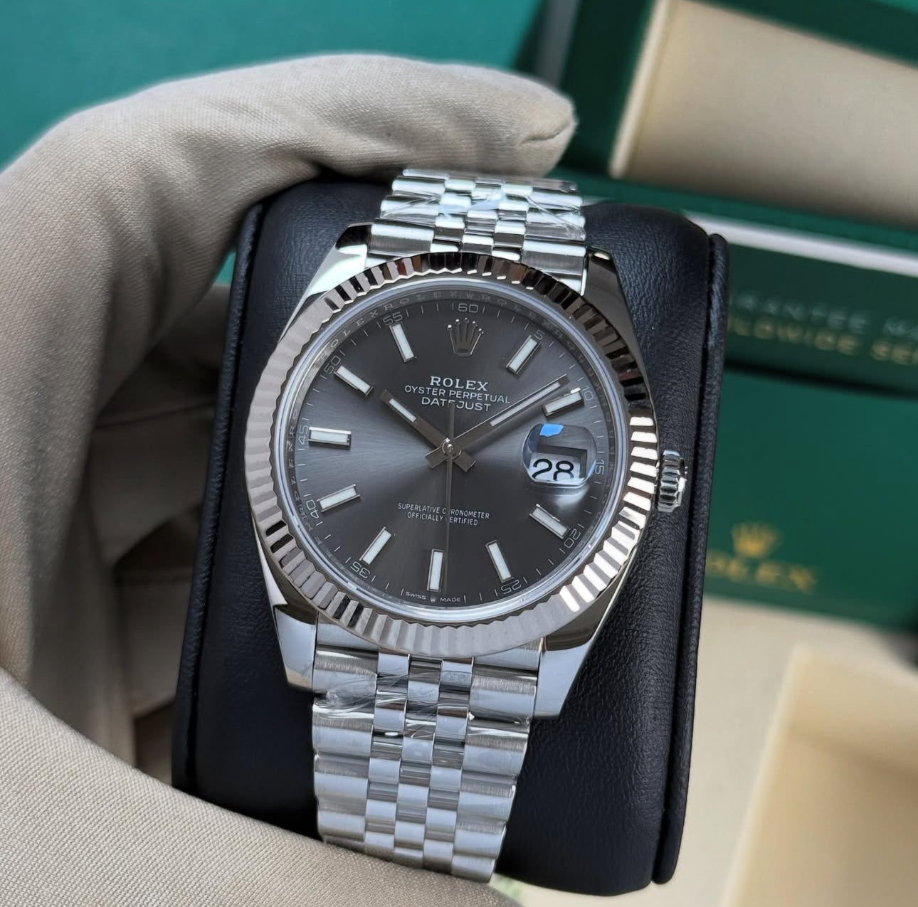 ROLEX DATEJUST JUBILEE GREY RHODIUM