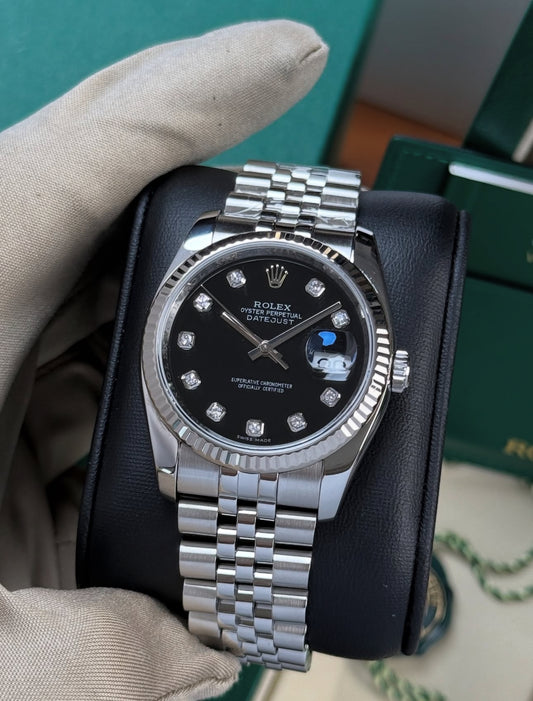 ROLEX DATEJUST JUBILEE BLACK DIAL DIAMOND
