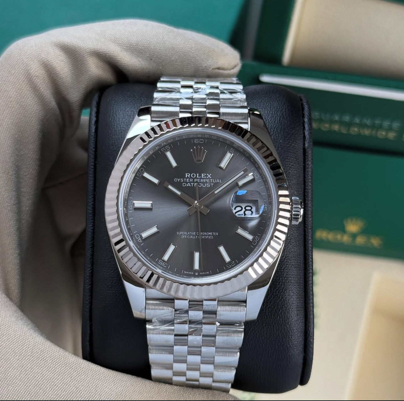 ROLEX DATEJUST JUBILEE GREY RHODIUM