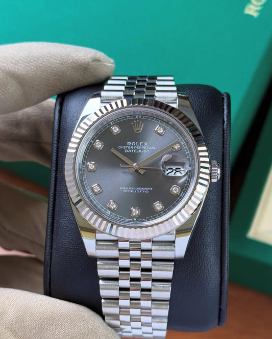 ROLEX DATEJUST JUBILÉE GREY RHODIUM DIAMOND