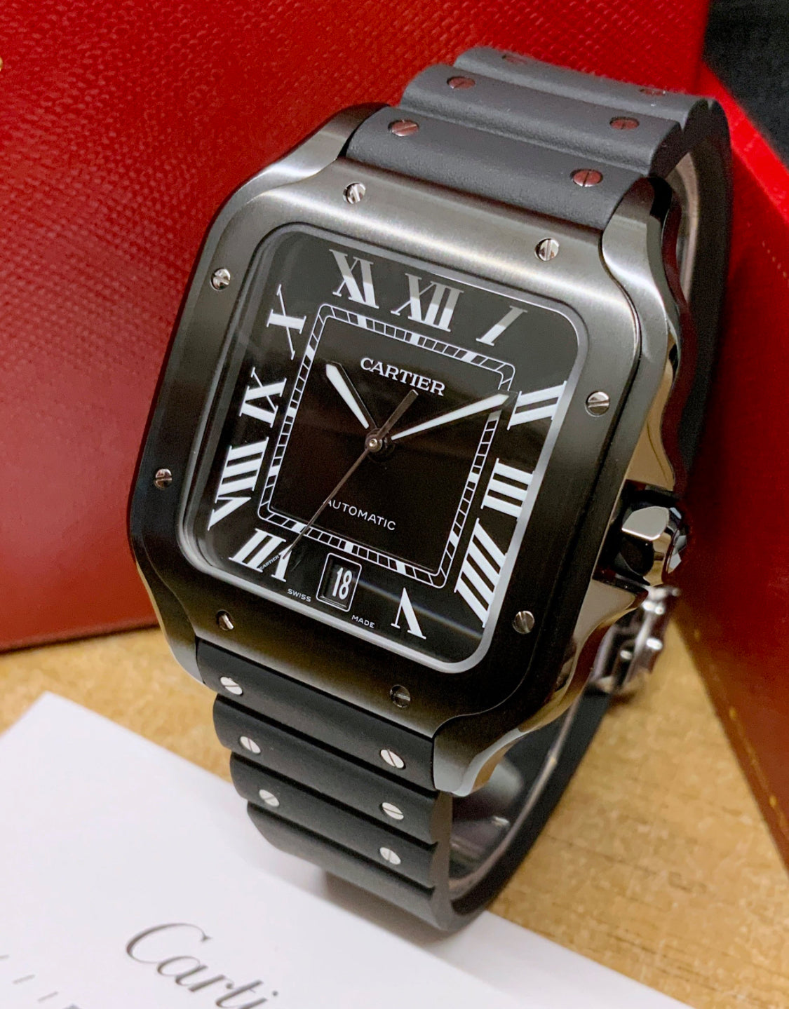 CARTIER SANTOS BLACK LINE