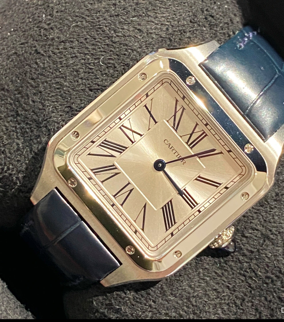 CARTIER SANTOS DUMONT BLU NAVY IN PELLE