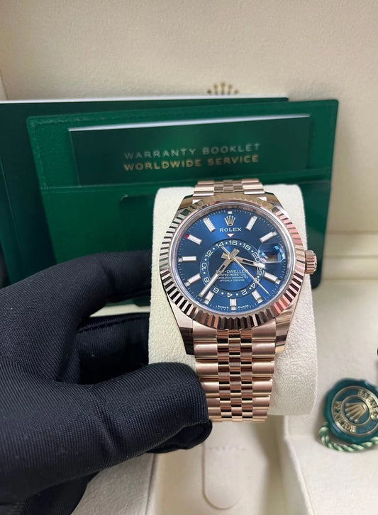 ROLEX SKY-DWELLER ROSÉ GOLD BLU DIAL