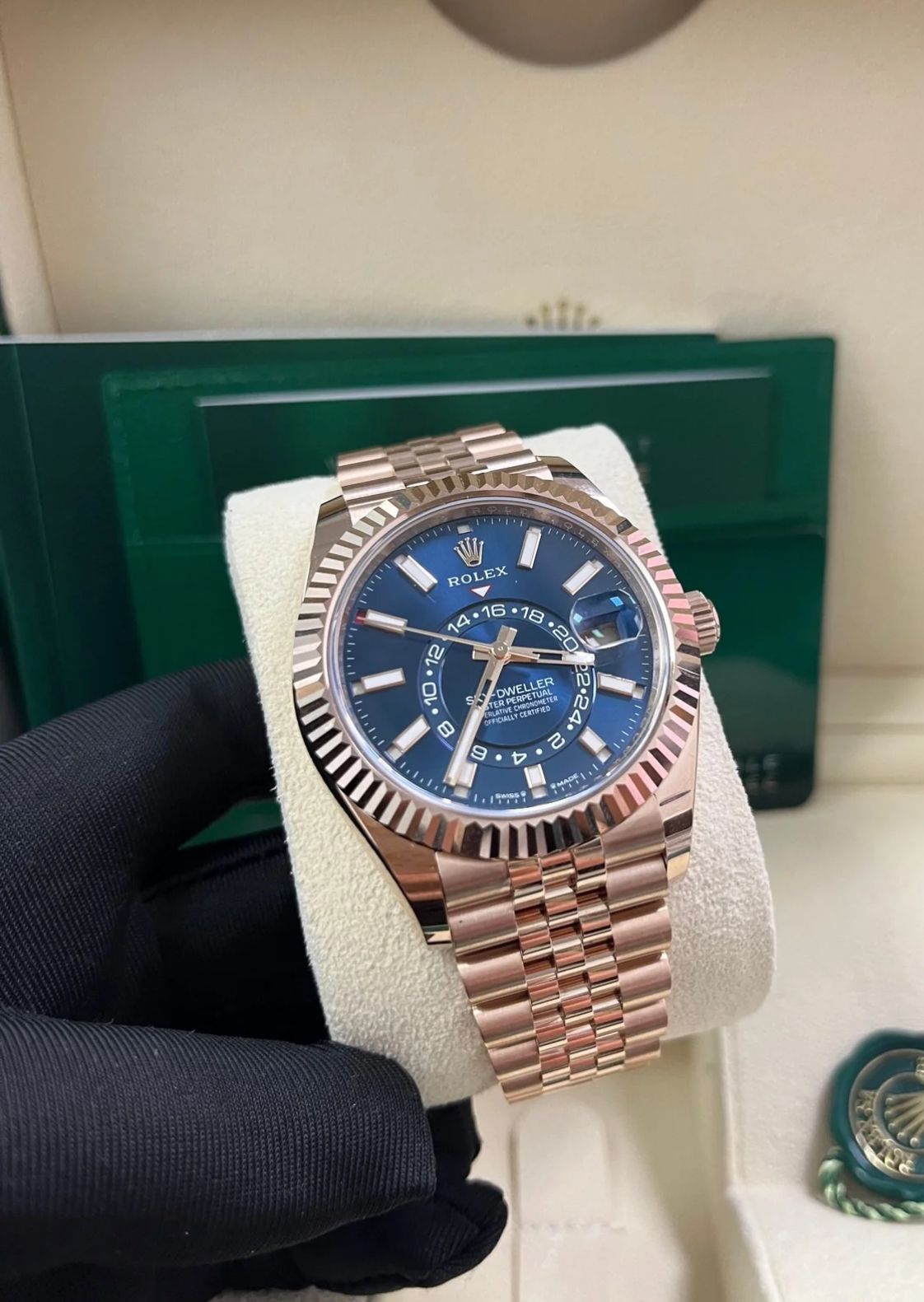 ROLEX SKY-DWELLER ROSÉ GOLD BLU DIAL