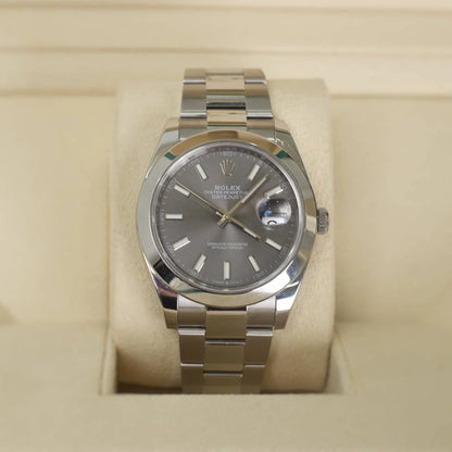 ROLEX DATEJUST OYSTER GREY RHODIUM