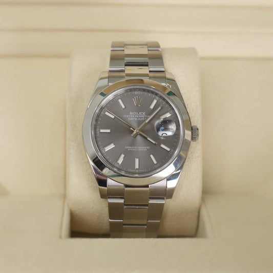 ROLEX DATEJUST OYSTER GREY RHODIUM