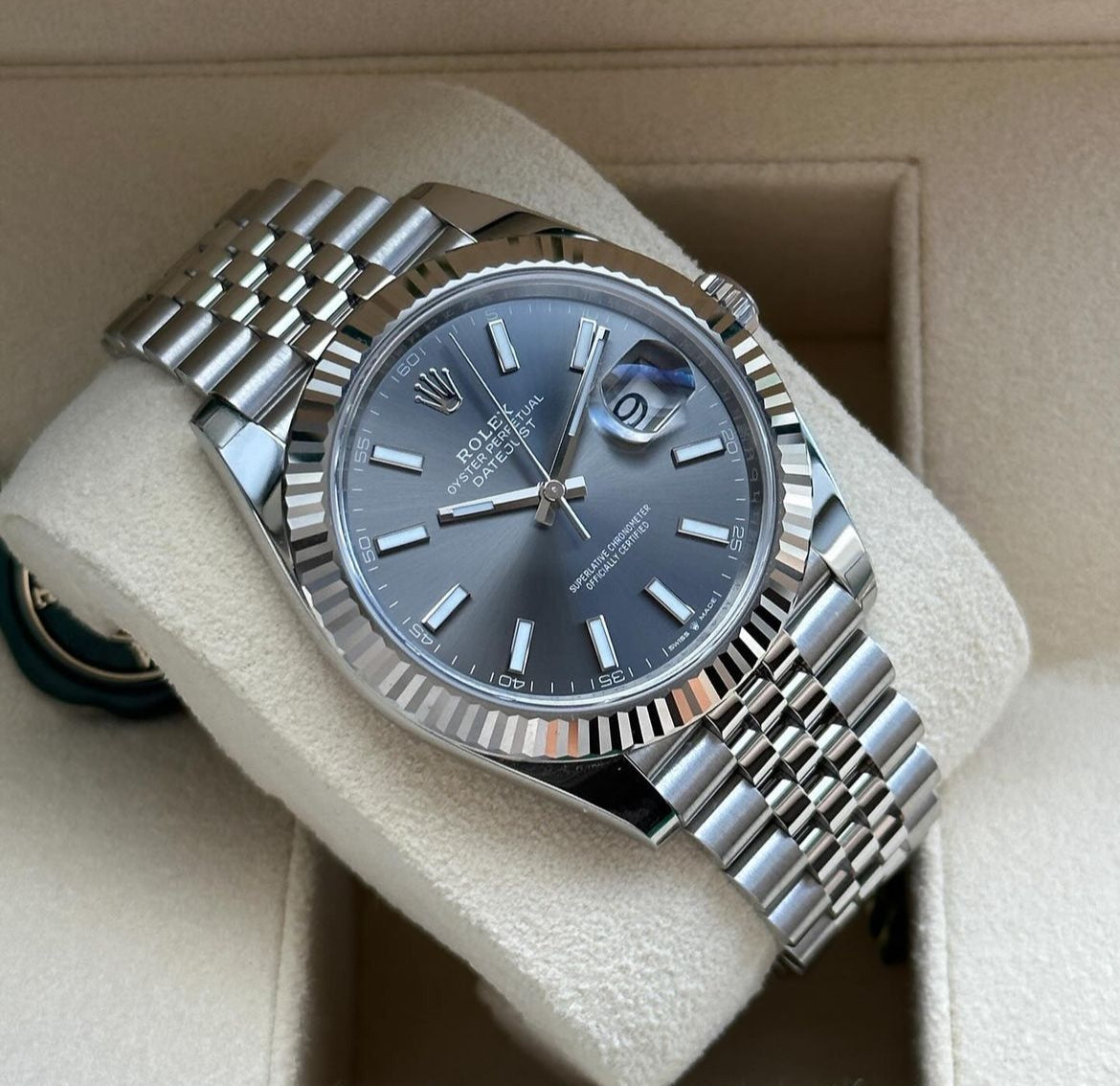 ROLEX DATEJUST JUBILEE GREY RHODIUM