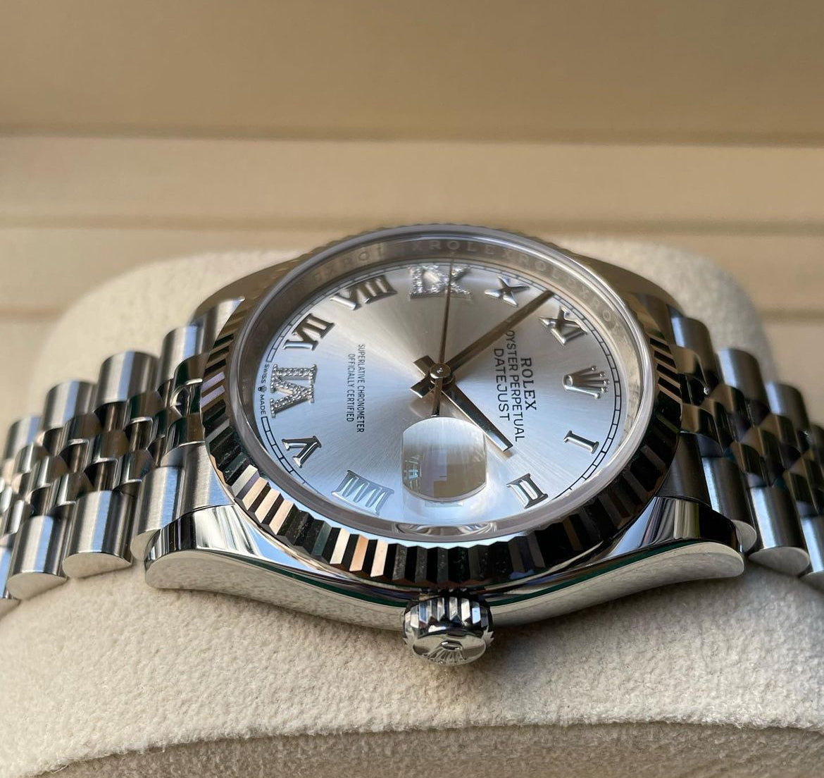 ROLEX DATEJUST JUBILEE SILVER DIAL ROMAN