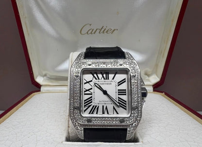 CARTIER SANTOS 100 XL BLACK DIAMOND