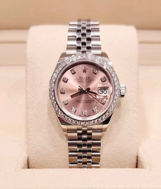 ROLEX DATEJUST JUBILEE PINK DIAMOND BEZEL