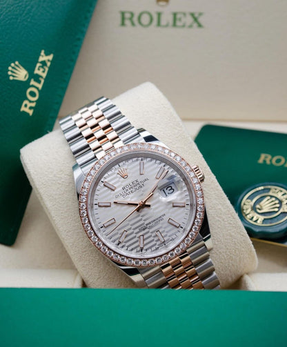 ROLEX DATEJUST JUBILEE BEZEL DIAMOND ROSE'